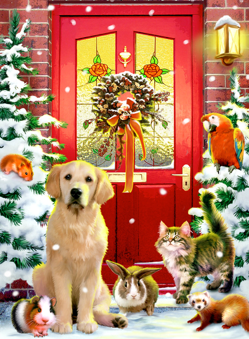 Christmas Welcome (51 Piece Mini Christmas Wooden Jigsaw Puzzle) - Nautilus Puzzles - Wooden Jigsaw Puzzles For Adults