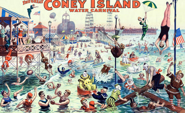 The Great Coney Island Water Carnival - 500 Piece Wooden Jigsaw Puzzle - Nautilus Puzzles - Wooden Jigsaw Puzzles For Adults