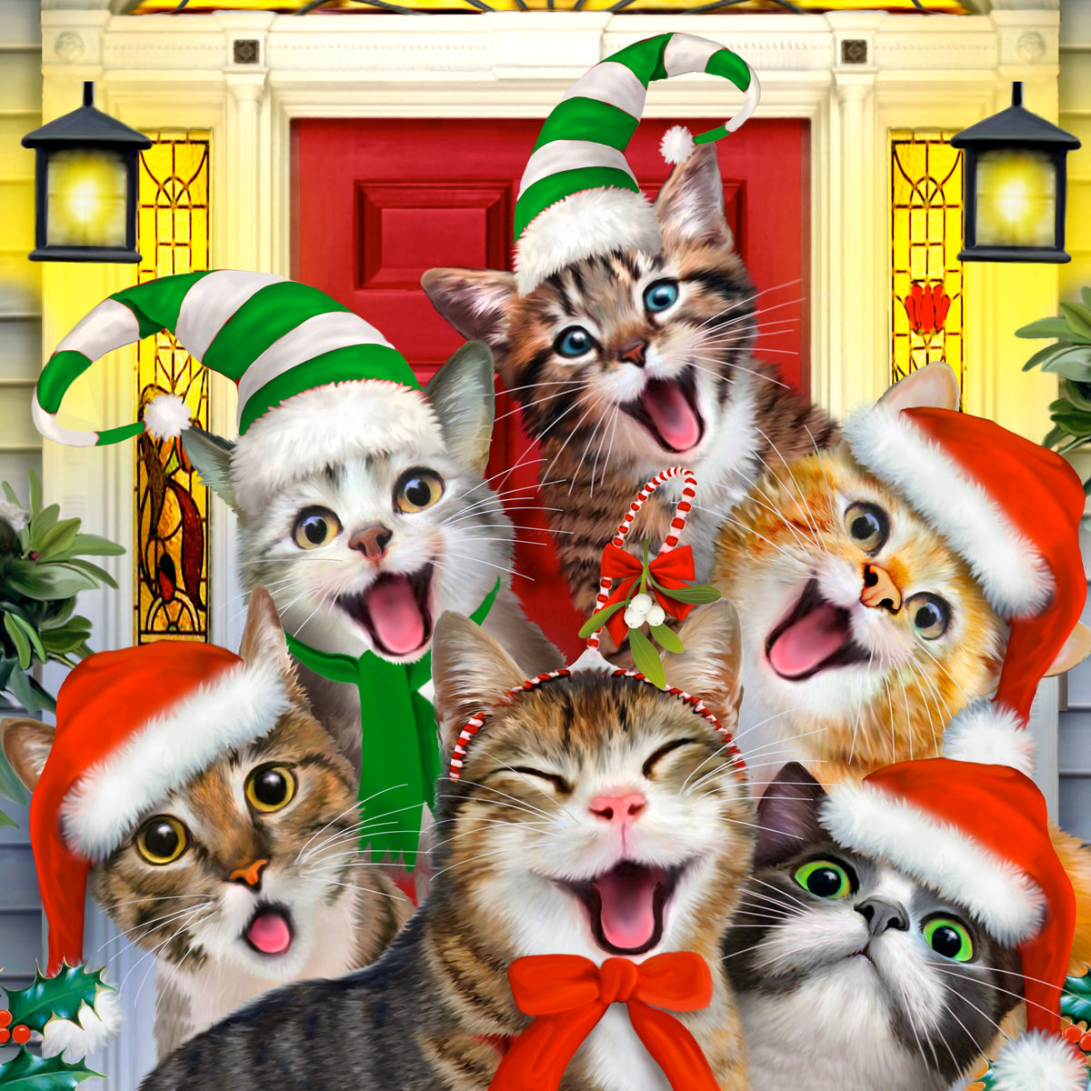 Crazy Christmas Cats - 261 Piece Christmas Wooden Jigsaw Puzzle - Nautilus Puzzles - Wooden Jigsaw Puzzles For Adults