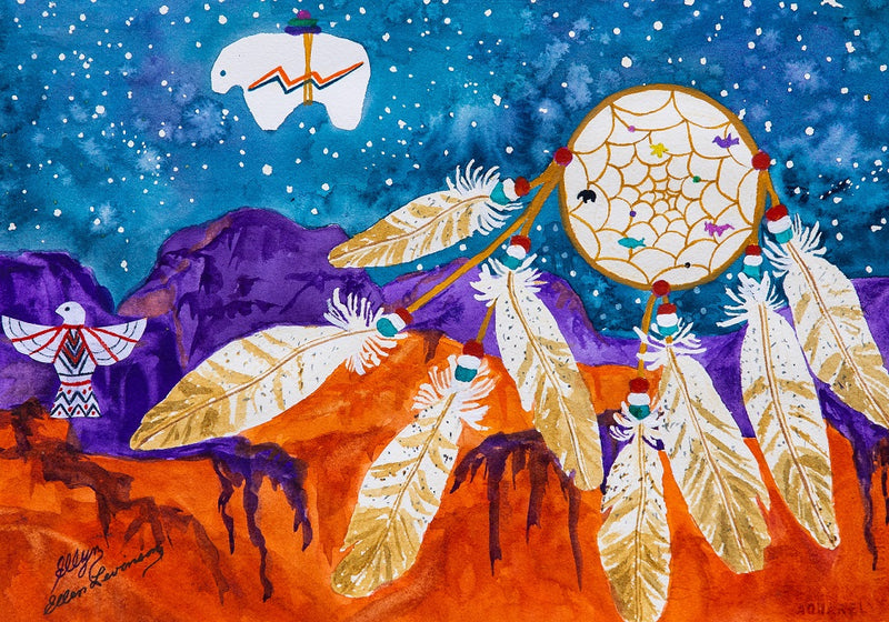 Dreamcatcher Over the Mesas - 402 Piece Wooden Jigsaw Puzzle - Nautilus Puzzles - Wooden Jigsaw Puzzles For Adults