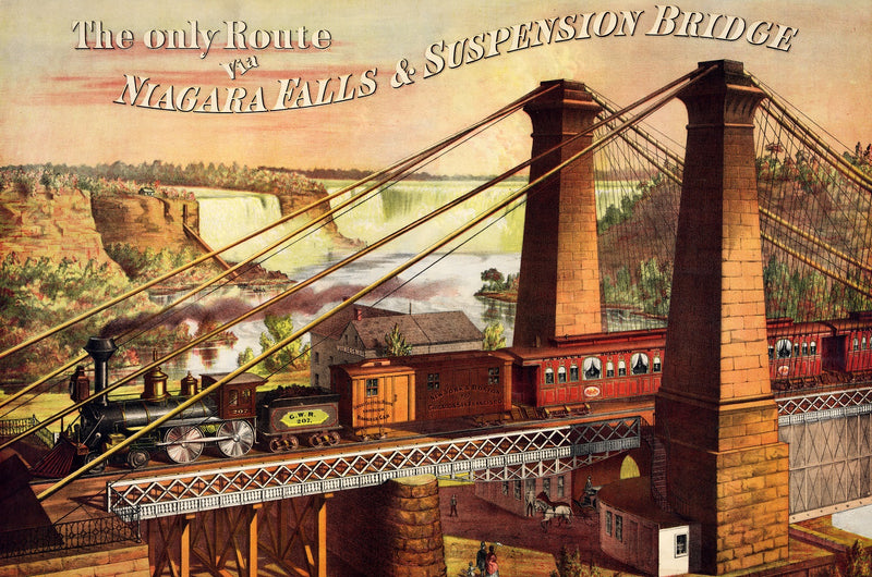 Niagara Falls Railway & Suspension Bridge by William Edgar (401 Piece Wooden Jigsaw Puzzle) - Nautilus Puzzles - Wooden Jigsaw Puzzles For Adults