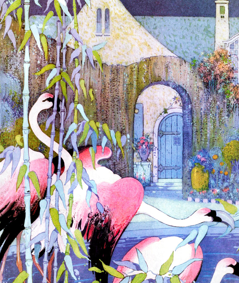 Flamingos At The Gate (50 Piece Mini Wooden Jigsaw Puzzle) - Nautilus Puzzles - Wooden Jigsaw Puzzles For Adults