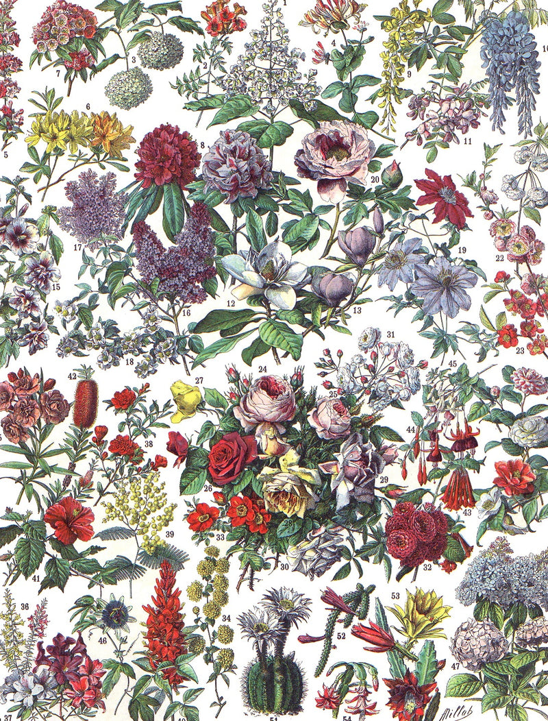 Flowers - Trees & Shrubs (464 Piece Wooden Jigsaw Puzzle) - Nautilus Puzzles - Wooden Jigsaw Puzzles For Adults