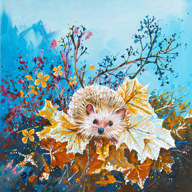 Hedgehog in Autumn (50 Piece Mini Autumn Wooden Jigsaw Puzzle) - Nautilus Puzzles - Wooden Jigsaw Puzzles For Adults
