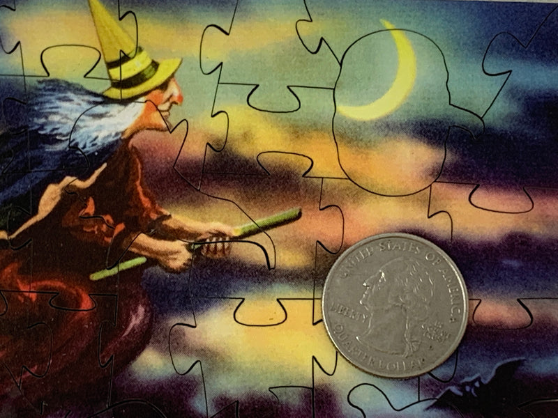 Ye Olde Salem Witch (50 Pieces) Mini Halloween Wooden Jigsaw Puzzle - Nautilus Puzzles - Wooden Jigsaw Puzzles For Adults