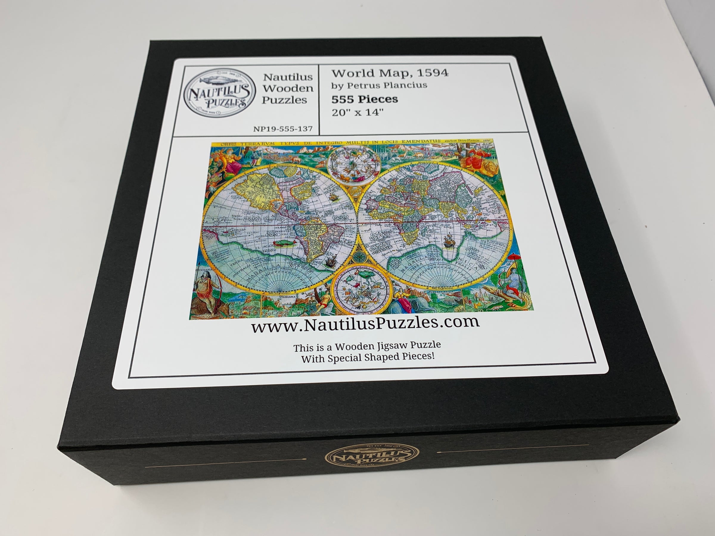 World Map, 1594 (555 Piece Wooden Jigsaw Puzzle) - Nautilus Puzzles - Wooden Jigsaw Puzzles For Adults