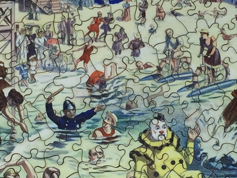 The Great Coney Island Water Carnival - 500 Piece Wooden Jigsaw Puzzle - Nautilus Puzzles - Wooden Jigsaw Puzzles For Adults