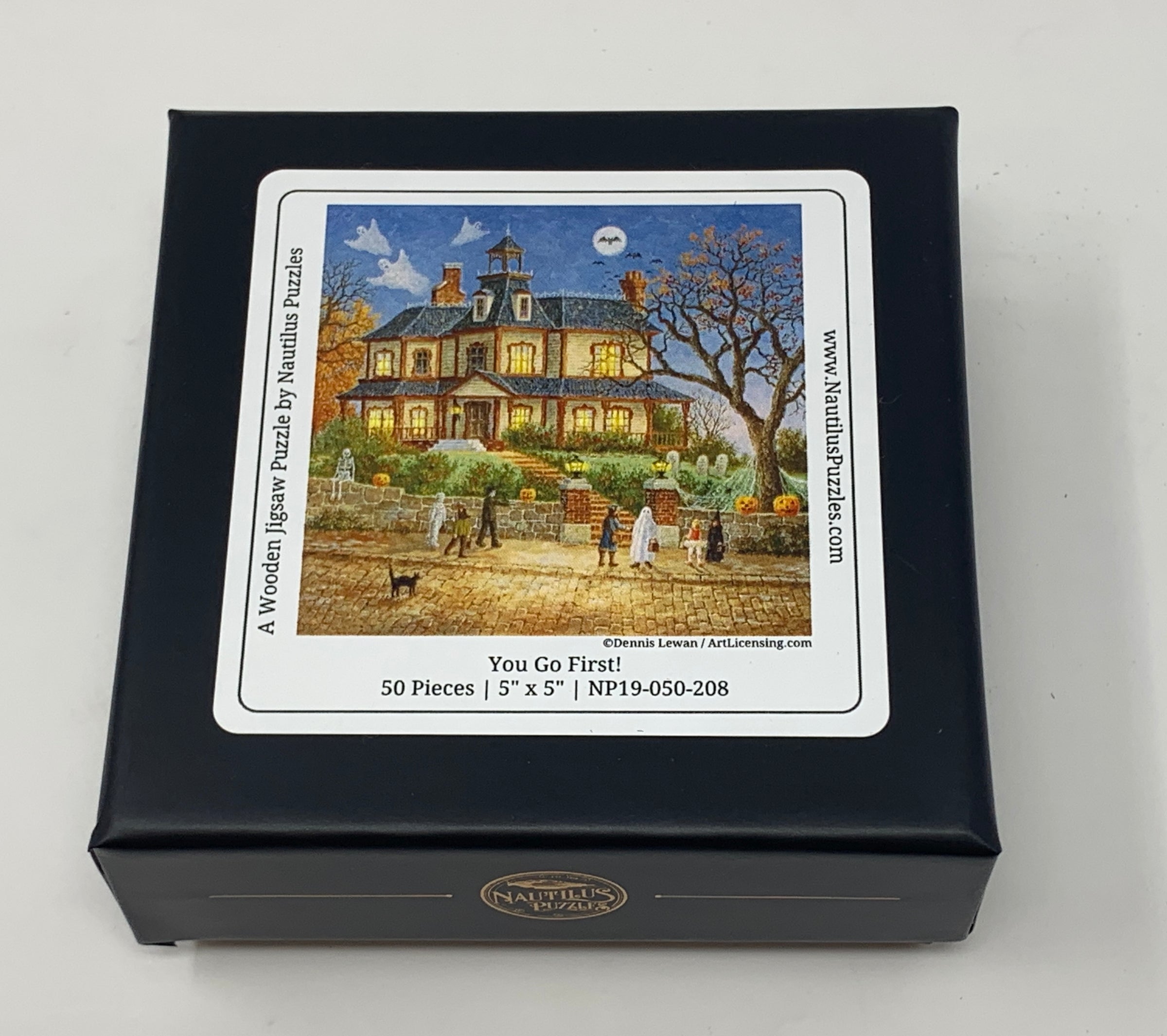 You Go First! (50 Piece Mini Halloween Wooden Jigsaw Puzzle) - Nautilus Puzzles - Wooden Jigsaw Puzzles For Adults