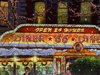 Christmas on Route 66 (318 Piece Wooden Jigsaw Puzzle) - Nautilus Puzzles - Wooden Jigsaw Puzzles For Adults