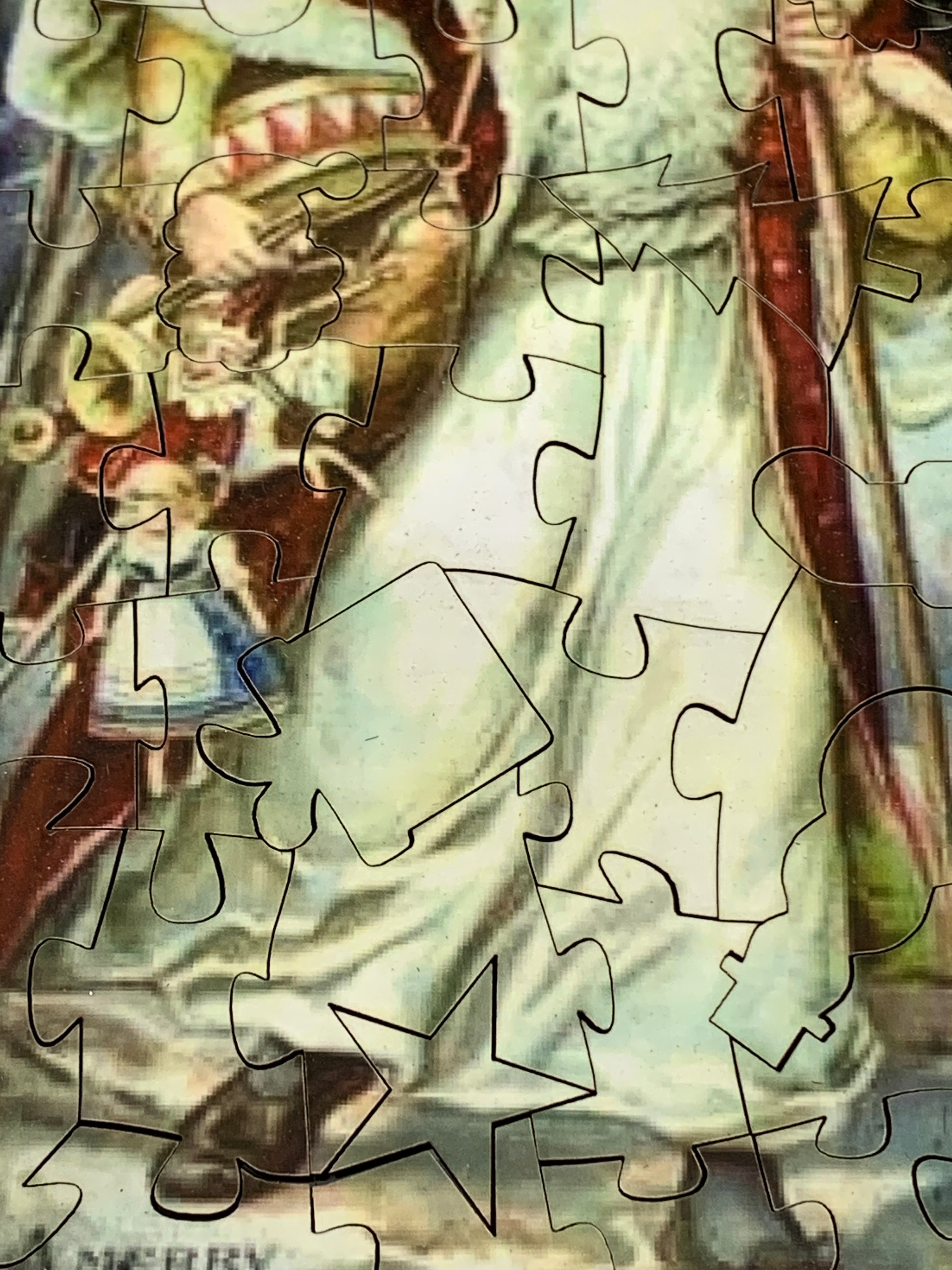 Vintage Santa (Victorian Santa 2) (50 Piece Mini Wooden Jigsaw Puzzle) - Nautilus Puzzles - Wooden Jigsaw Puzzles For Adults