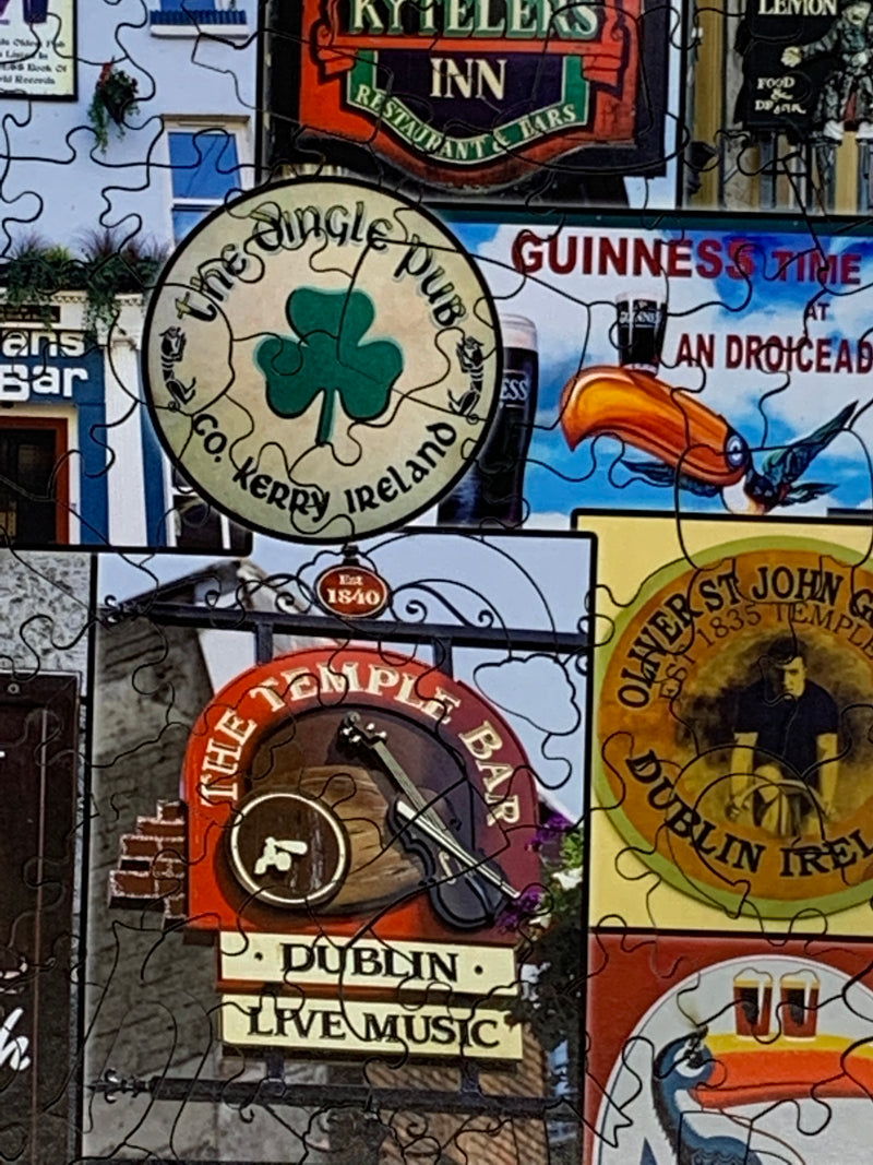Irish Pubs (501 Piece Wooden Jigsaw Puzzle) - Nautilus Puzzles - Wooden Jigsaw Puzzles For Adults