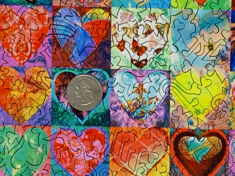 49 Hearts (243 Piece Wooden Jigsaw Puzzle) - Nautilus Puzzles - Wooden Jigsaw Puzzles For Adults