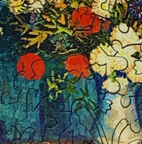 Vase With Summer Flowers (50 Piece Mini Wooden Jigsaw Puzzle) - Nautilus Puzzles - Wooden Jigsaw Puzzles For Adults