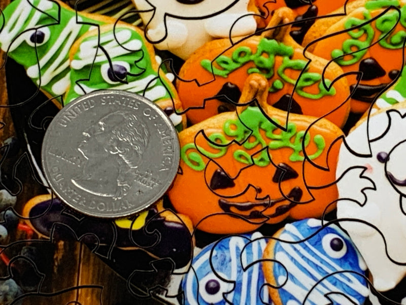 Halloween Cookies (47 Piece Mini Halloween Wooden Jigsaw Puzzle) - Nautilus Puzzles - Wooden Jigsaw Puzzles For Adults