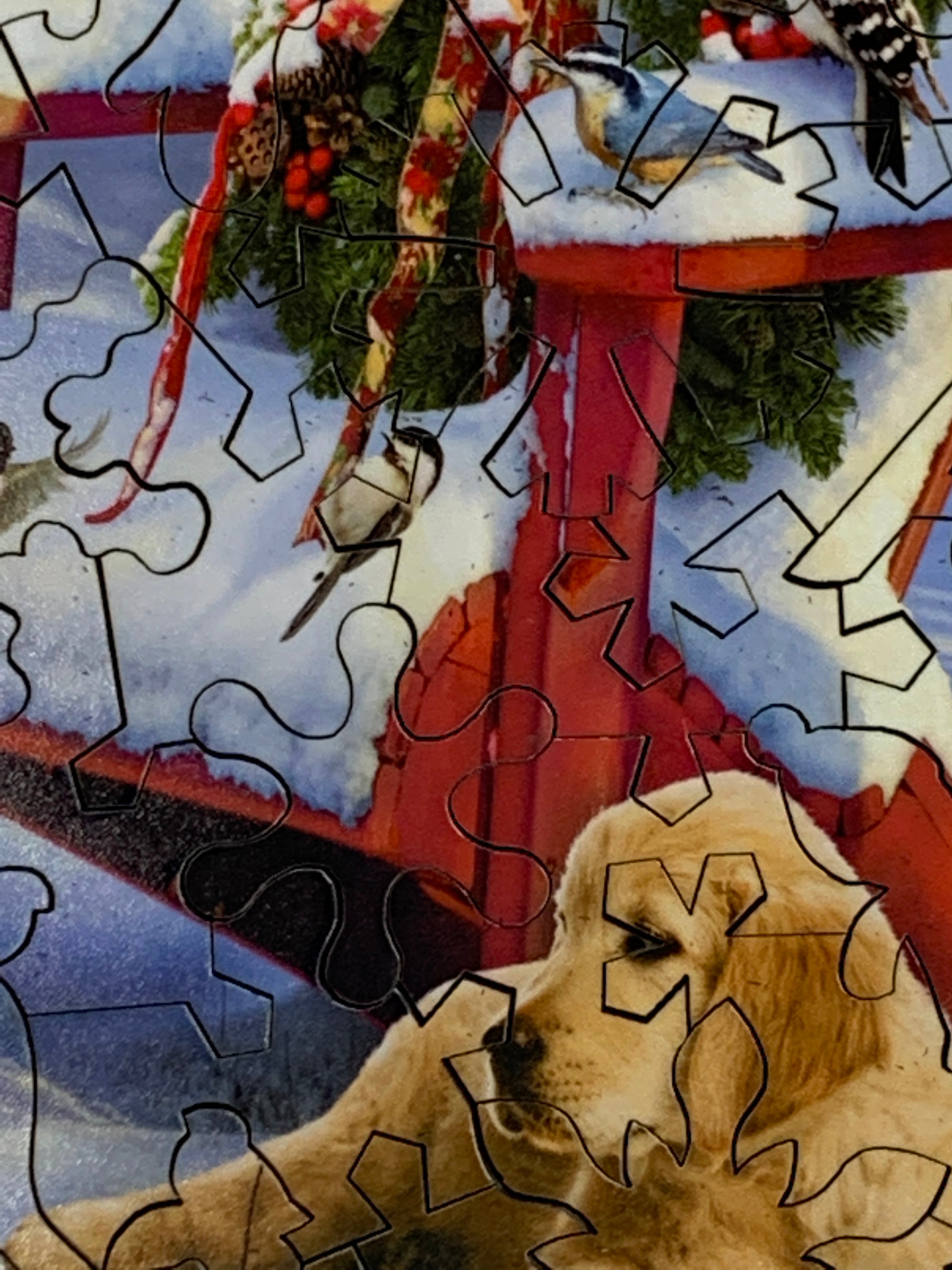 Adirondack Christmas Birds (50 Piece Mini Wooden Jigsaw Puzzle) - Nautilus Puzzles - Wooden Jigsaw Puzzles For Adults