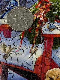 Adirondack Christmas Birds (50 Piece Mini Wooden Jigsaw Puzzle) - Nautilus Puzzles - Wooden Jigsaw Puzzles For Adults