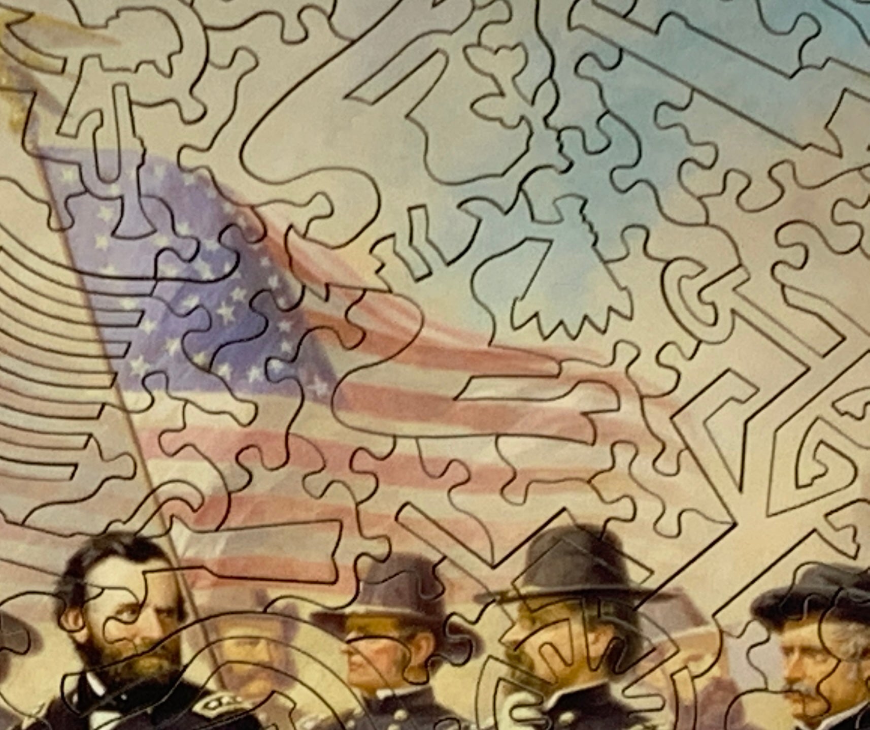 Grant and His Generals (520 Pieces) by Ole Peter Hansen Balling, Wooden Jigsaw Puzzle - Nautilus Puzzles - Wooden Jigsaw Puzzles For Adults