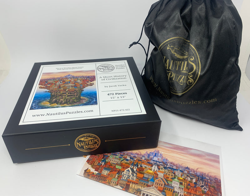 A Short History of Civilization (472 Piece Wooden Jigsaw Puzzle) - Nautilus Puzzles - Wooden Jigsaw Puzzles For Adults