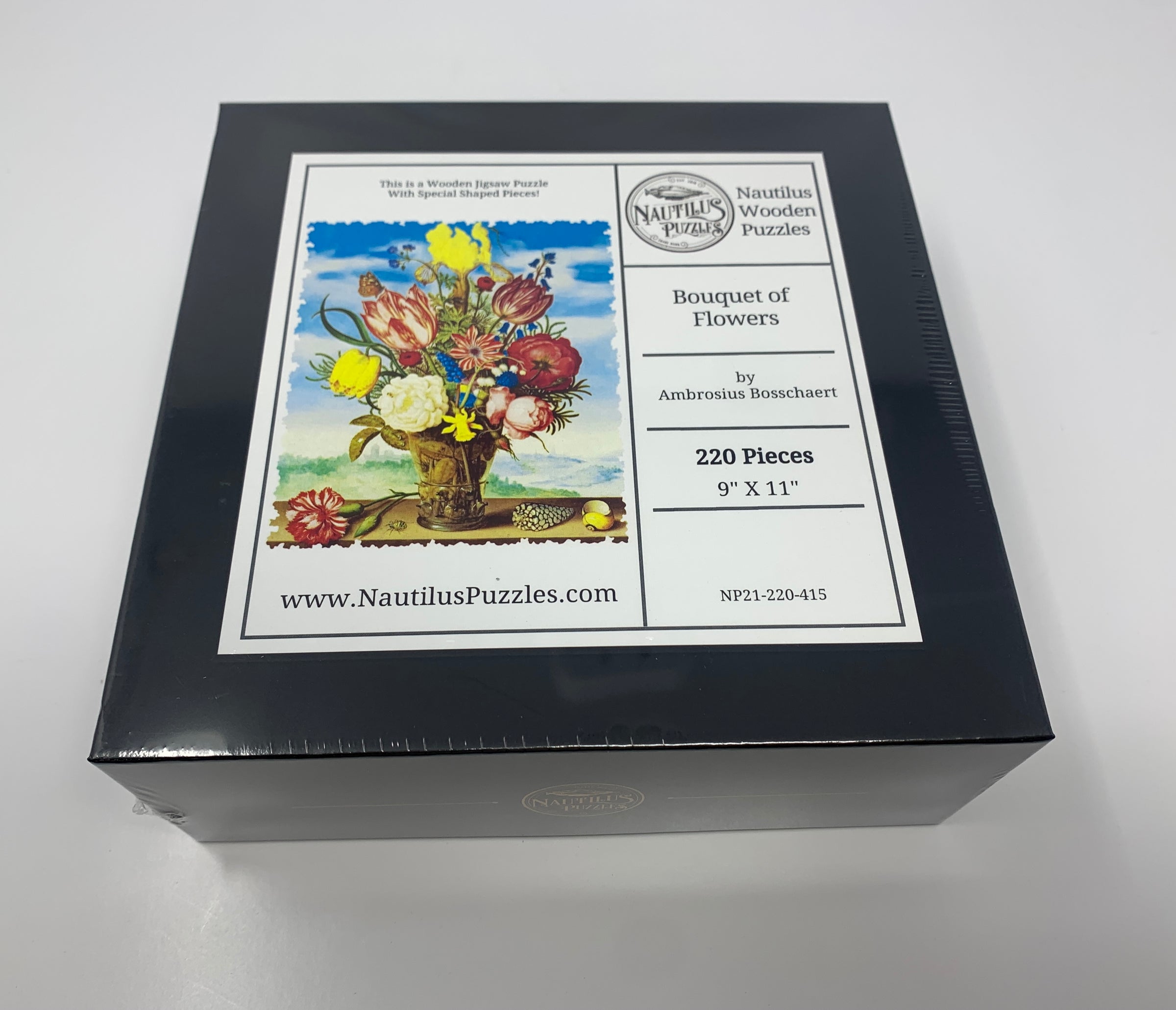 Bouquet of Flowers by Ambrosius Bosschaert (220 Piece Wooden Jigsaw Puzzle) - Nautilus Puzzles - Wooden Jigsaw Puzzles For Adults