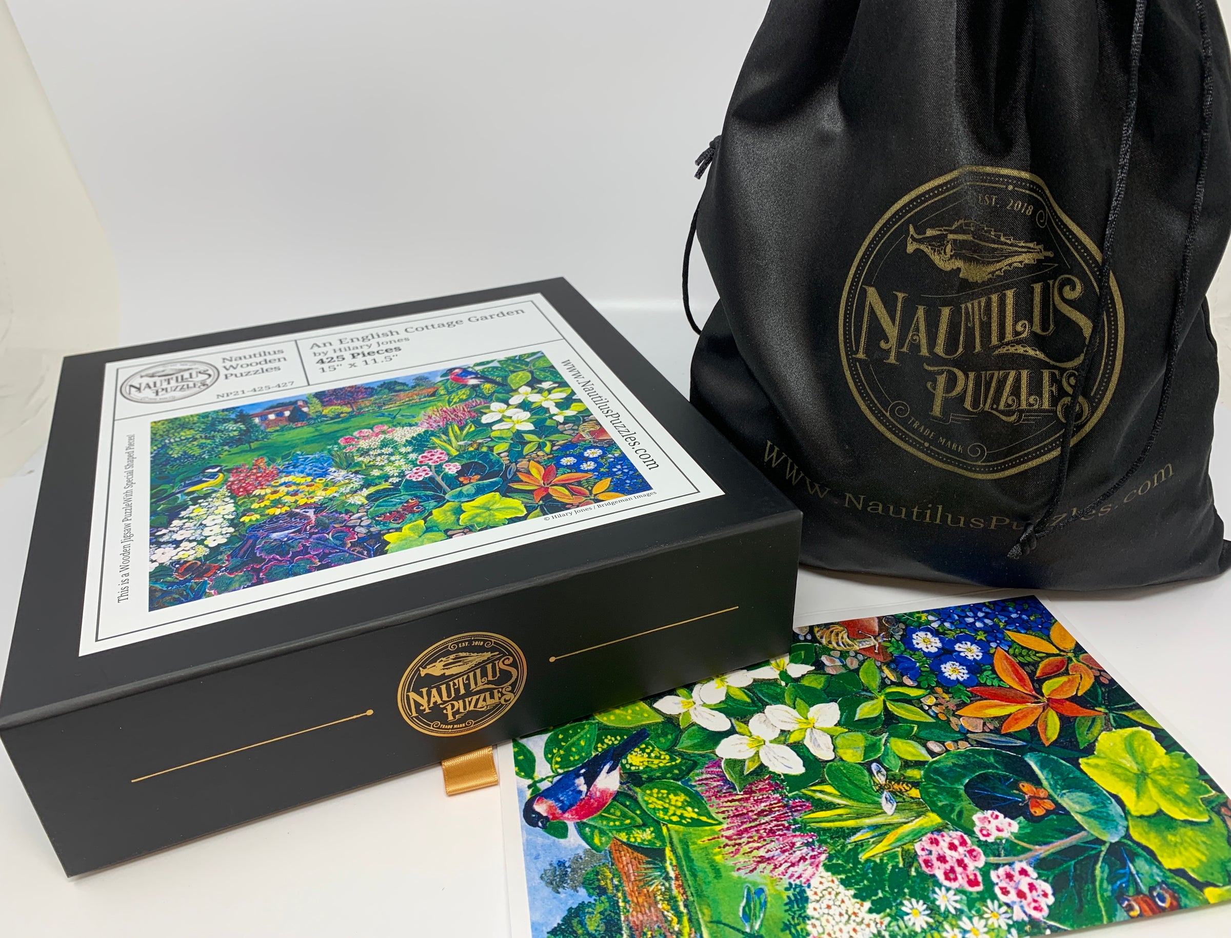 An English Cottage Garden - 425 Piece Wooden Jigsaw Puzzle | Nautilus Puzzles, Wooden Jigsaw Puzzles for Adults
