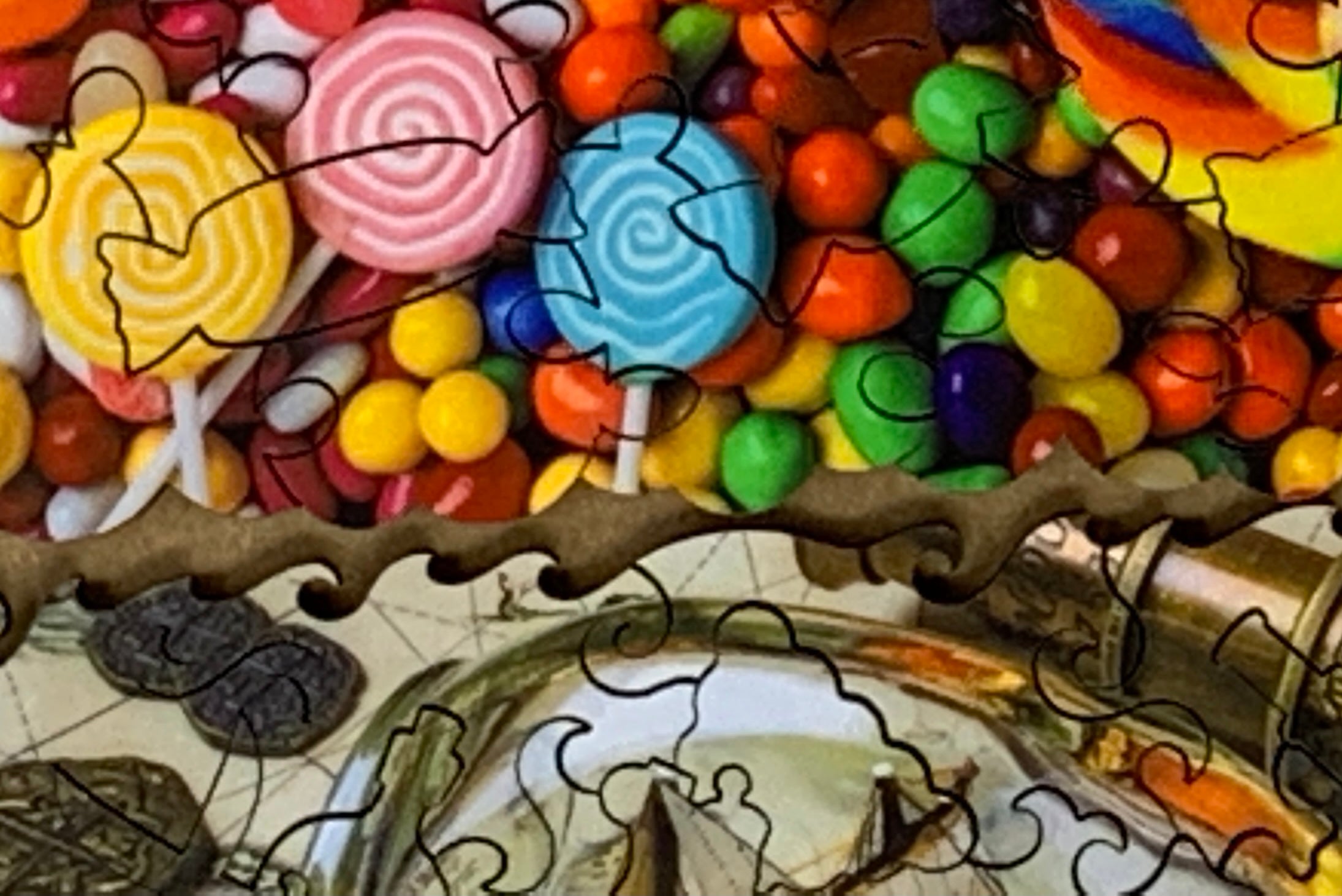 Heavenly Candy (51 Pieces) Mini Wooden Puzzle - Nautilus Puzzles - Wooden Jigsaw Puzzles For Adults