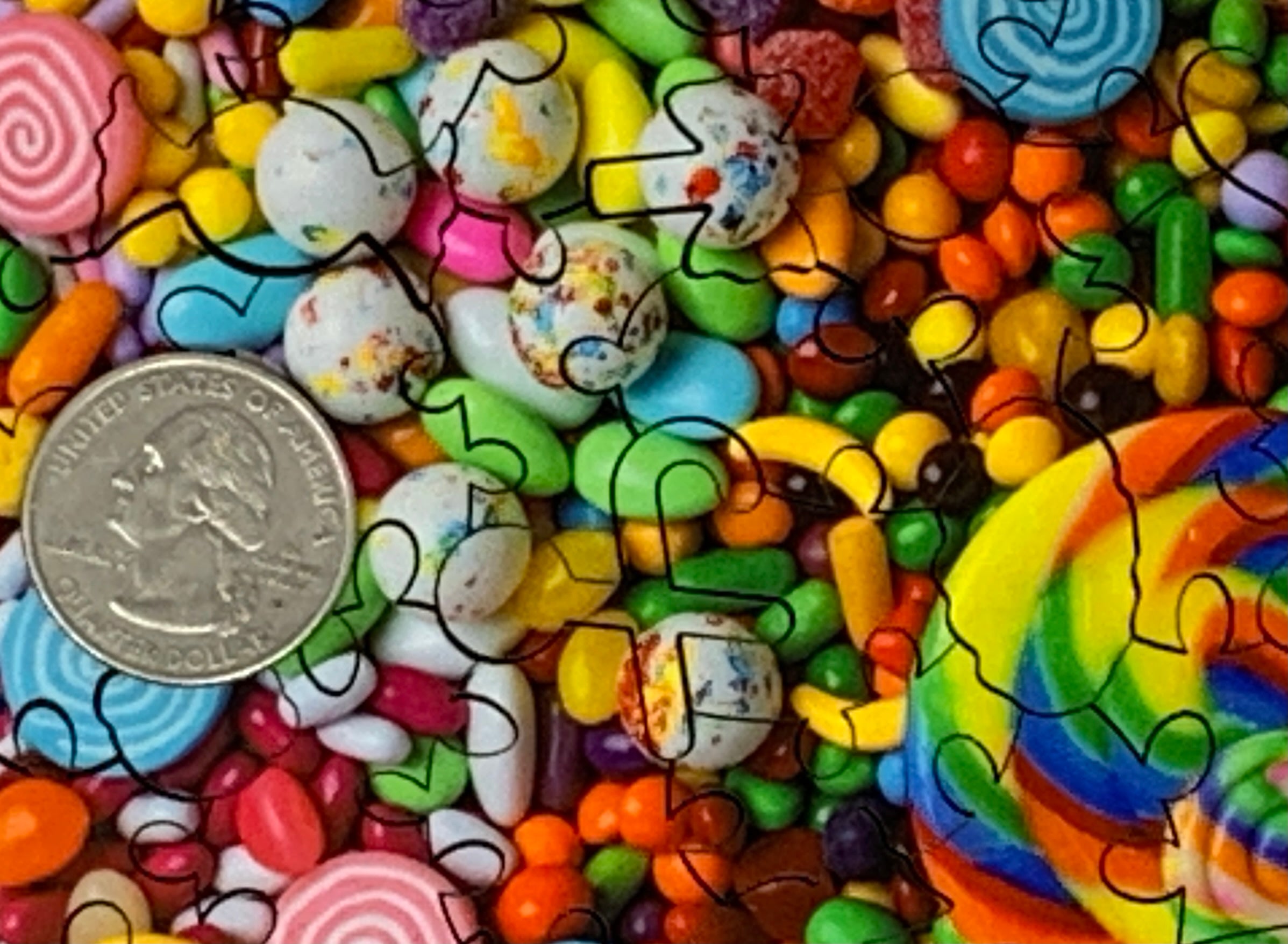 Heavenly Candy (51 Pieces) Mini Wooden Puzzle - Nautilus Puzzles - Wooden Jigsaw Puzzles For Adults