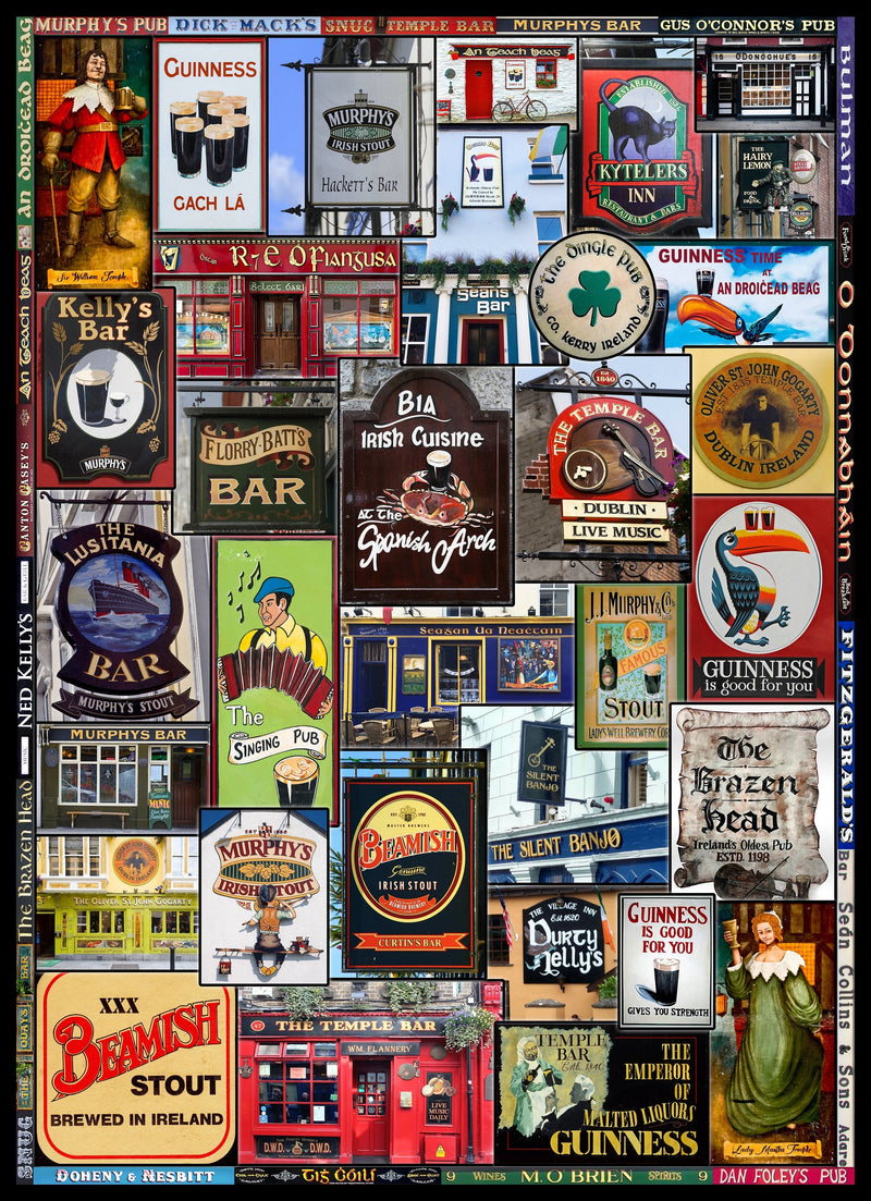 Irish Pubs (501 Piece Wooden Jigsaw Puzzle) - Nautilus Puzzles - Wooden Jigsaw Puzzles For Adults