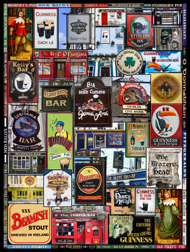 Irish Pubs (201 Piece Wooden Jigsaw Puzzle) - Nautilus Puzzles - Wooden Jigsaw Puzzles For Adults