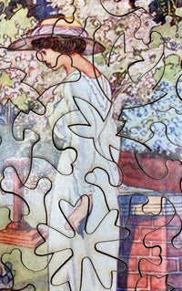Garden Lady (47 Pieces) by Charles Robinson, Mini Wooden Jigsaw Puzzle - Nautilus Puzzles - Wooden Jigsaw Puzzles For Adults