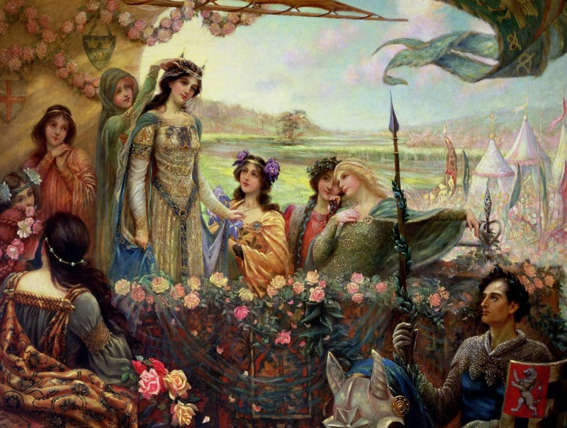 Lancelot and Guinevere by Herbert James Draper (437 Piece Wooden Jigsaw Puzzle) - Nautilus Puzzles - Wooden Jigsaw Puzzles For Adults