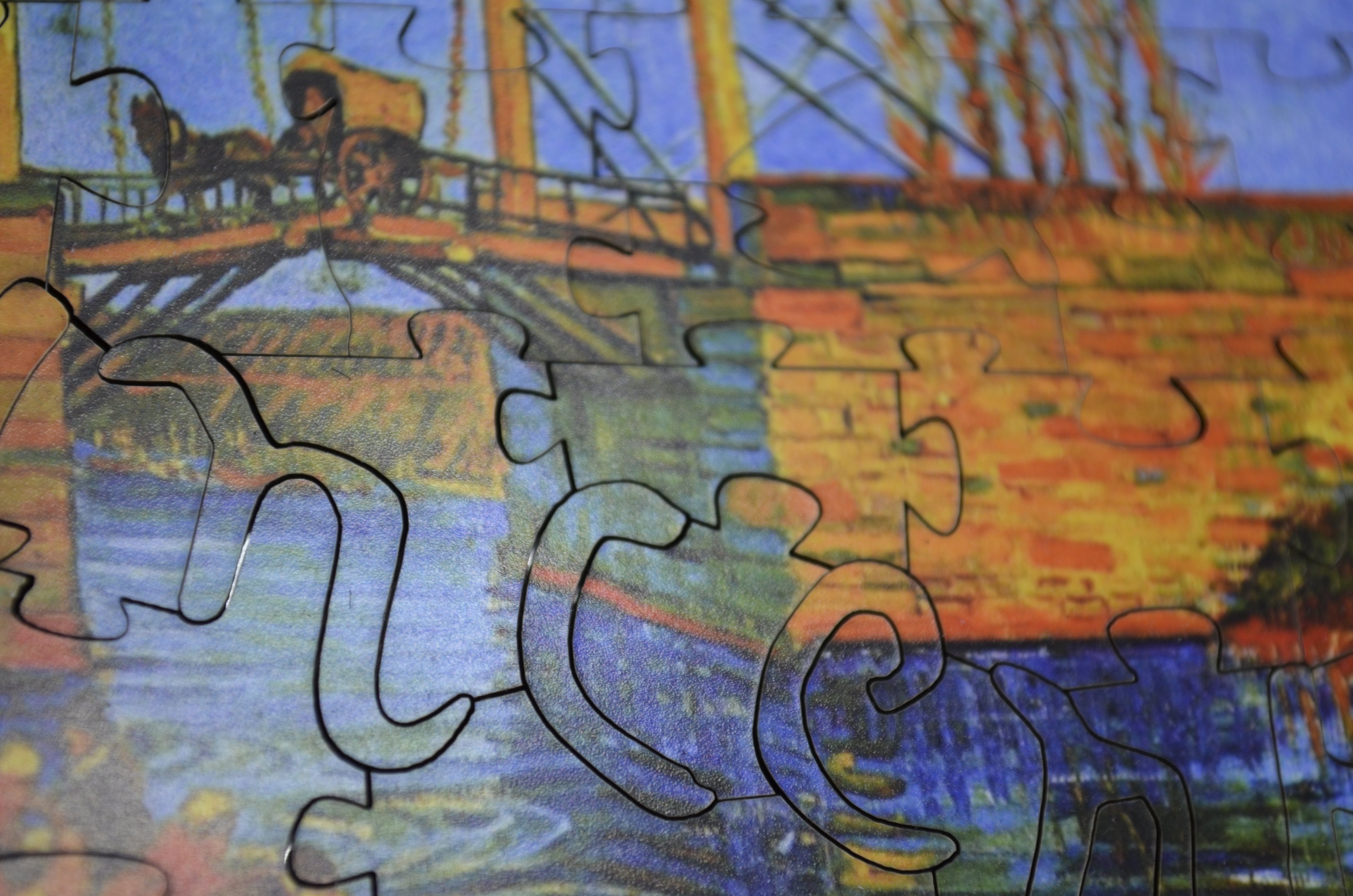 Langlais Bridge At Arles by Vincent Van Gogh (50 Pieces) Wooden