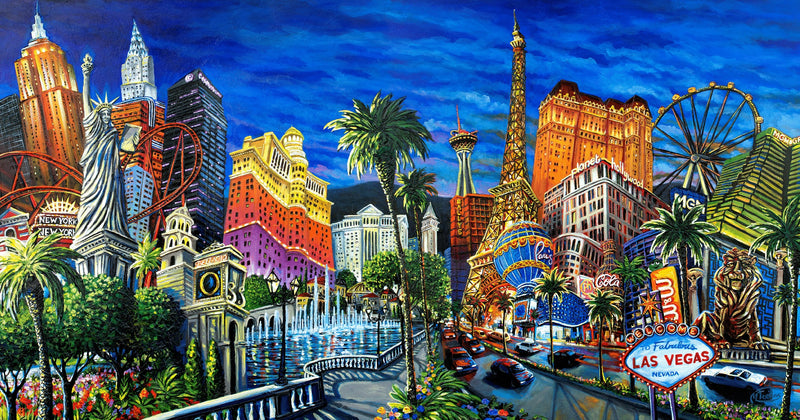 Las Vegas (449 Piece Wooden Jigsaw Puzzle) - Nautilus Puzzles - Wooden Jigsaw Puzzles For Adults