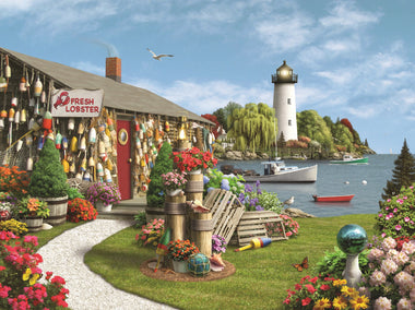 Lobster Cove (473 Piece Wooden Jigsaw Puzzle) - Nautilus Puzzles - Wooden Jigsaw Puzzles For Adults