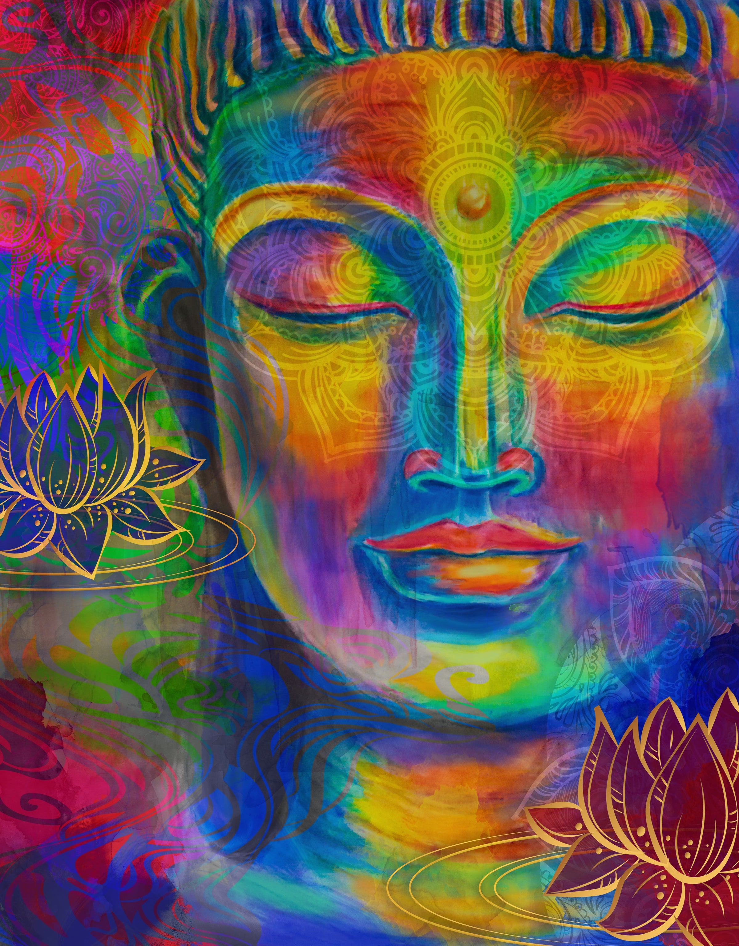 Buddha With Lotus Flowers (383 Piece Flower Wooden Jigsaw Puzzle) - Nautilus Puzzles - Wooden Jigsaw Puzzles For Adults