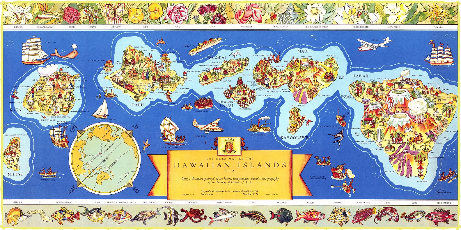 Map of Hawaii (471 Piece Wooden Jigsaw Puzzle) - Nautilus Puzzles - Wooden Jigsaw Puzzles For Adults