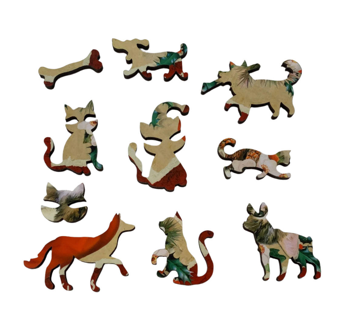 Stocking Surprise (55 Piece Mini Christmas Wooden Jigsaw Puzzle) - Nautilus Puzzles - Wooden Jigsaw Puzzles For Adults