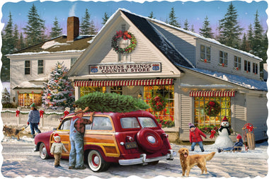 Christmas Country Store - 50 Piece MINI Christmas Wooden Jigsaw Puzzle - Nautilus Puzzles - Wooden Jigsaw Puzzles For Adults