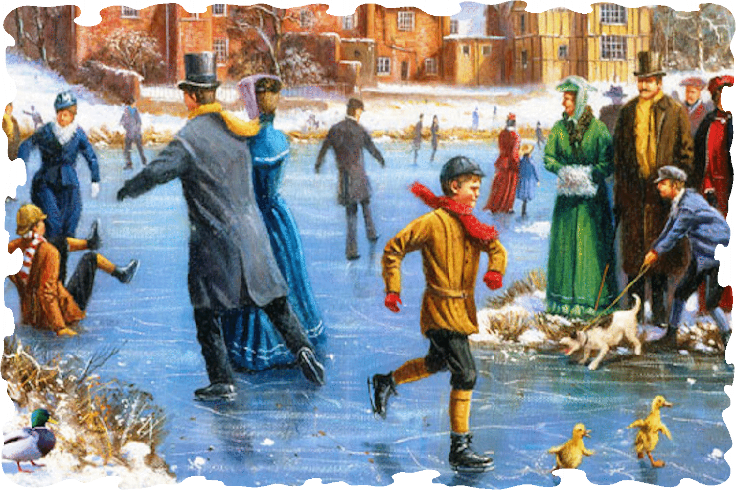 A Day on the Ice (50 Piece Mini Wooden Christmas Jigsaw Puzzle) - Nautilus Puzzles - Wooden Jigsaw Puzzles For Adults