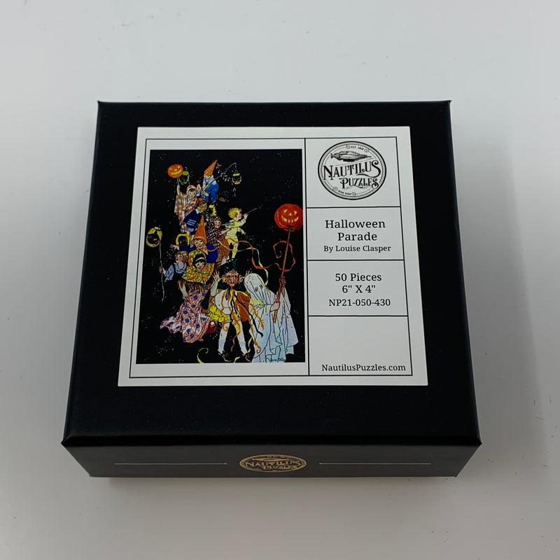 Halloween Parade (50 Pieces) Mini Halloween Wooden Jigsaw Puzzle - Nautilus Puzzles - Wooden Jigsaw Puzzles For Adults