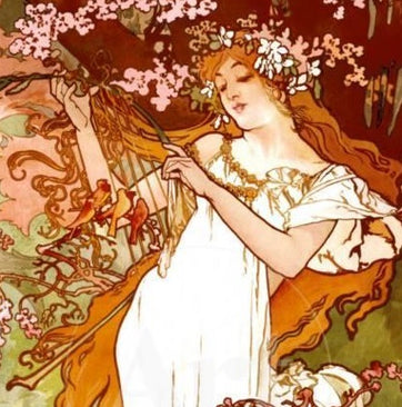 Spring by Alphonse Mucha (122 Piece Wooden Jigsaw Puzzle) - Nautilus Puzzles - Wooden Jigsaw Puzzles For Adults