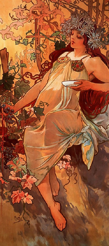 Autumn by Alphonse Mucha (122 Piece Fall Wooden Puzzle) - Nautilus Puzzles - Wooden Jigsaw Puzzles For Adults