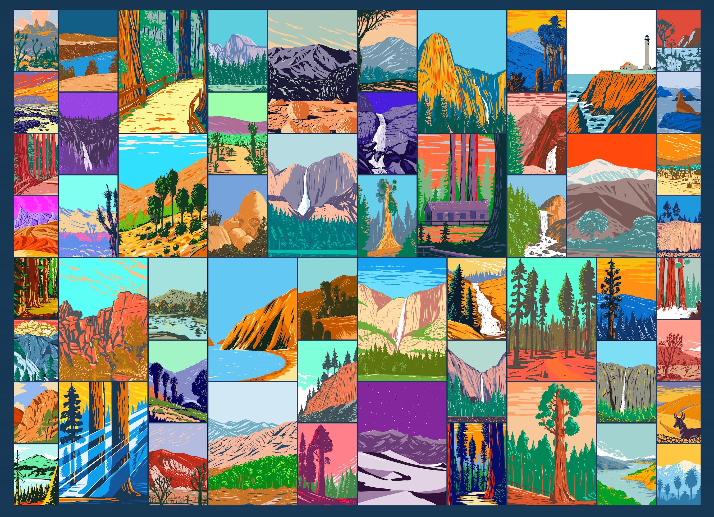キドフェノ 夫松健介 タワレコ パネル 直筆 Unstoppable Natural Wonders of California - 505 Piece Wooden Jigsaw Puzzle