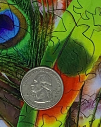 Tropical Feathers - 50 Piece MINI Wooden Jigsaw Puzzle - Nautilus Puzzles - Wooden Jigsaw Puzzles For Adults