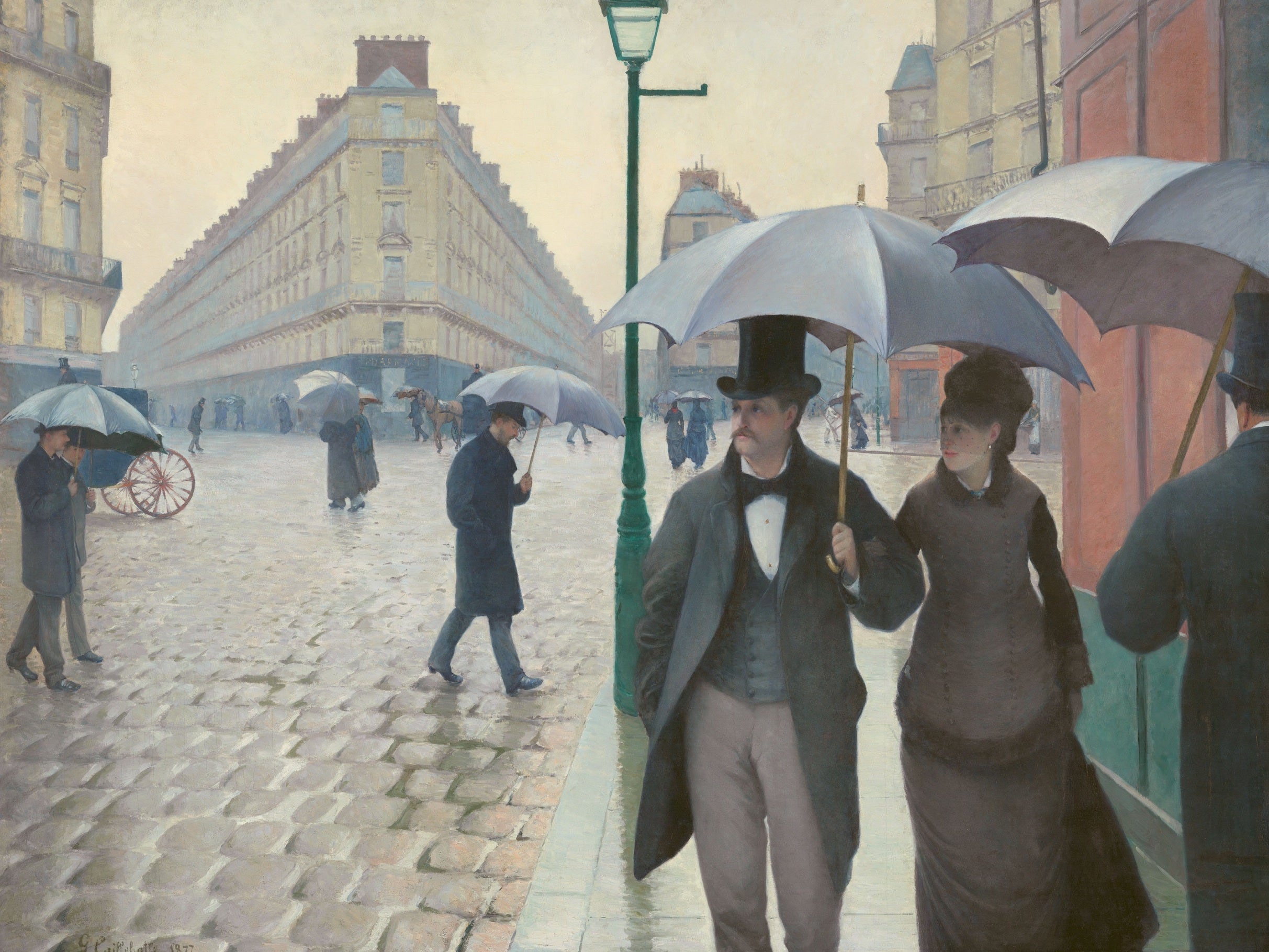 版画　PARIS  12 Paris Street, Rainy Day by Gustave Caillebotte - 300 Piece Wooden