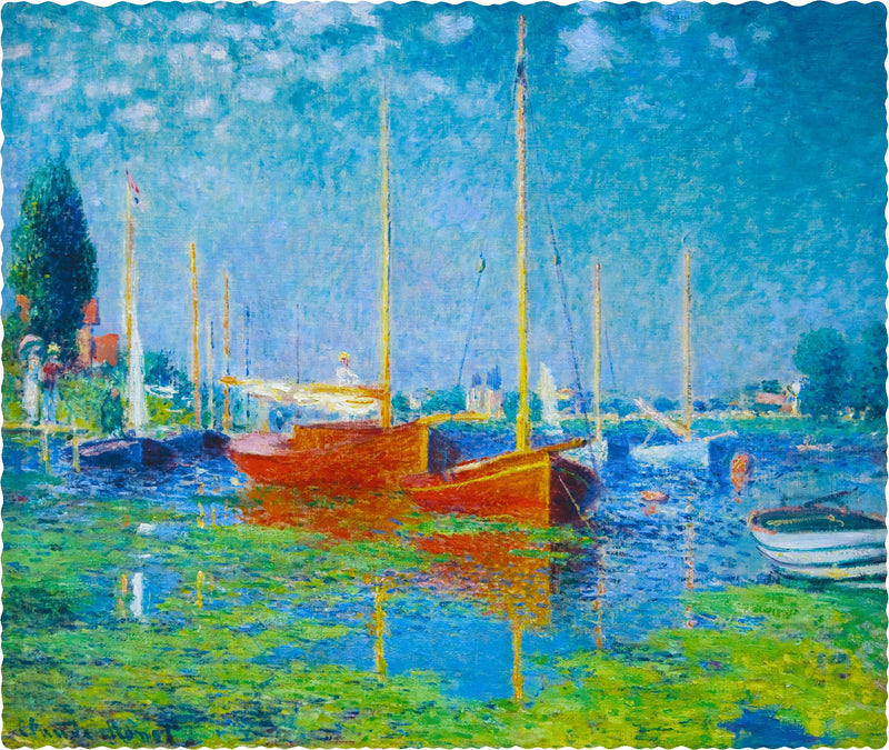 Red Boats at Argenteuil by Claude Monet (475 Piece Wooden Jigsaw Puzzle) - Nautilus Puzzles - Wooden Jigsaw Puzzles For Adults