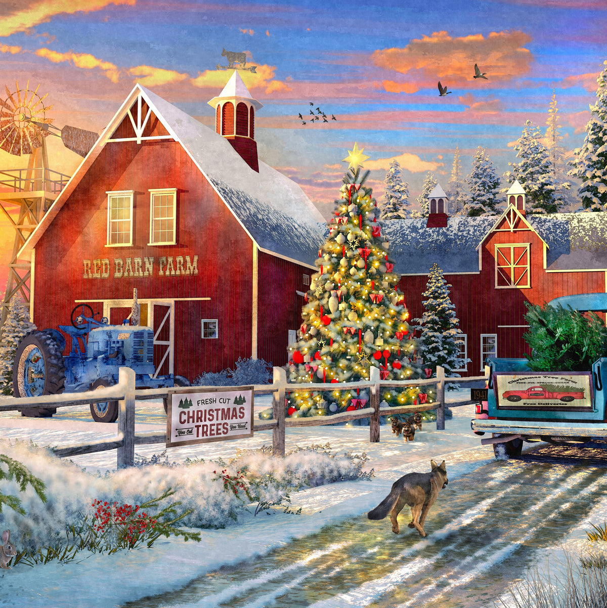 Red Barn Farm - 200 Piece Wooden Jigsaw Puzzle - Nautilus Puzzles - Wooden Jigsaw Puzzles For Adults