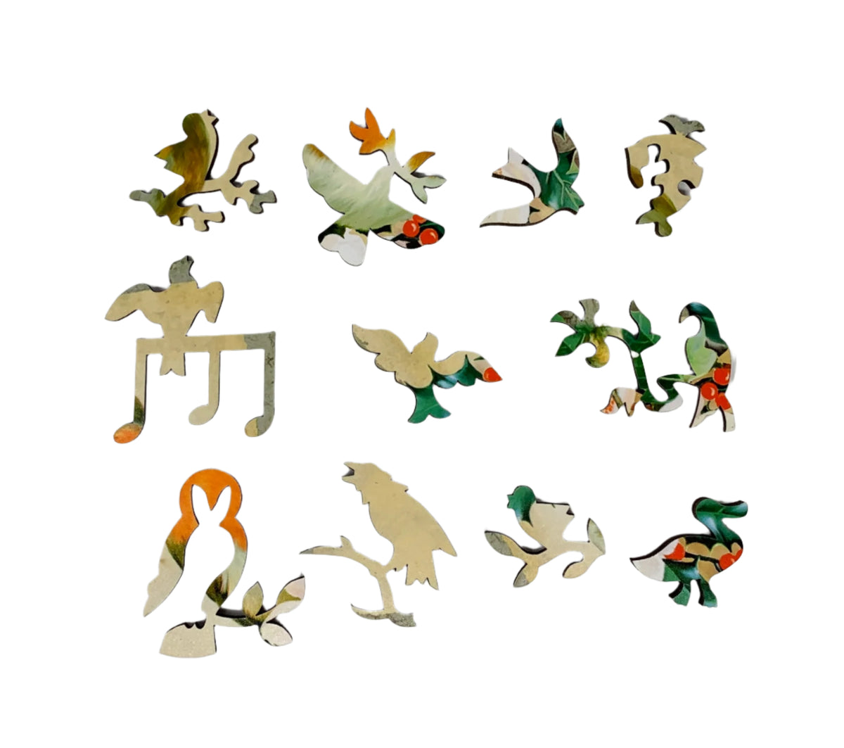 Holiday Robin (50 Piece Mini Christmas Wooden Jigsaw Puzzle) - Nautilus Puzzles - Wooden Jigsaw Puzzles For Adults