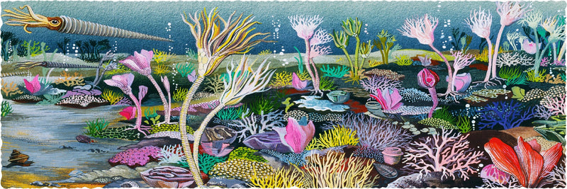 Silurian Seascape (144 Piece Wooden Jigsaw Puzzle) - Nautilus Puzzles - Wooden Jigsaw Puzzles For Adults