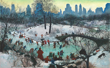 Skating In Central Park (249 Piece Wooden Christmas Puzzle) - Nautilus Puzzles - Wooden Jigsaw Puzzles For Adults