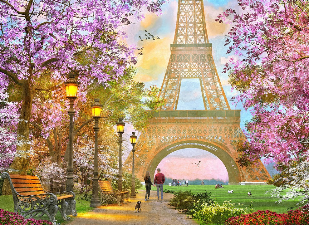 Spring in Paris (387 Piece Spring Wooden Jigsaw Puzzle) - Nautilus Puzzles - Wooden Jigsaw Puzzles For Adults